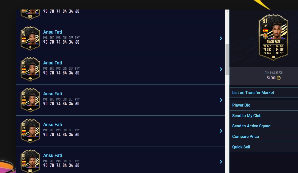 Yatırım Tavsiyesi -

IF Ansu Fati 24k lardan toplayabilirsiniz, Ansu Fati Potm sbc si için gereken bir kart, ek olarak bu sbc 160k tutuyor, bence 25k lık IF kartıyla arasında pekte fark yok. Ben 23k dan 20 tane topladim. #FUT21 #fifa21webapp #Fifa21