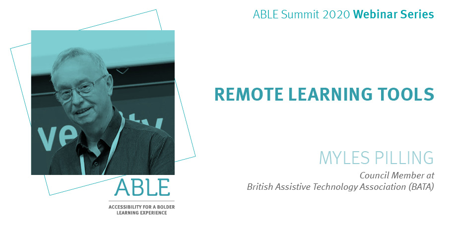 Accessibility for a Bolder Learning Experience (@ablesummit) on Twitter photo Excited to host Myles Pilling on Friday, October 16, 2020, at 5:00 PM (GMT +3) to talk about "Remote #Learning Tools" in the #ablesummit #webinarseries.
Join us at nic.zoom.us/j/95455419753…
#AUB #bataonline #NIC #A11yTO #accessibility #disability #assistivetechnology #inclusion Excited to host Myles Pilling on Friday, October 16, 2020, at 5:00 PM (GMT +3) to talk about "Remote #Learning Tools" in the #ablesummit #webinarseries.
Join us at nic.zoom.us/j/95455419753…
#AUB #bataonline #NIC #A11yTO #accessibility #disability #assistivetechnology #inclusion