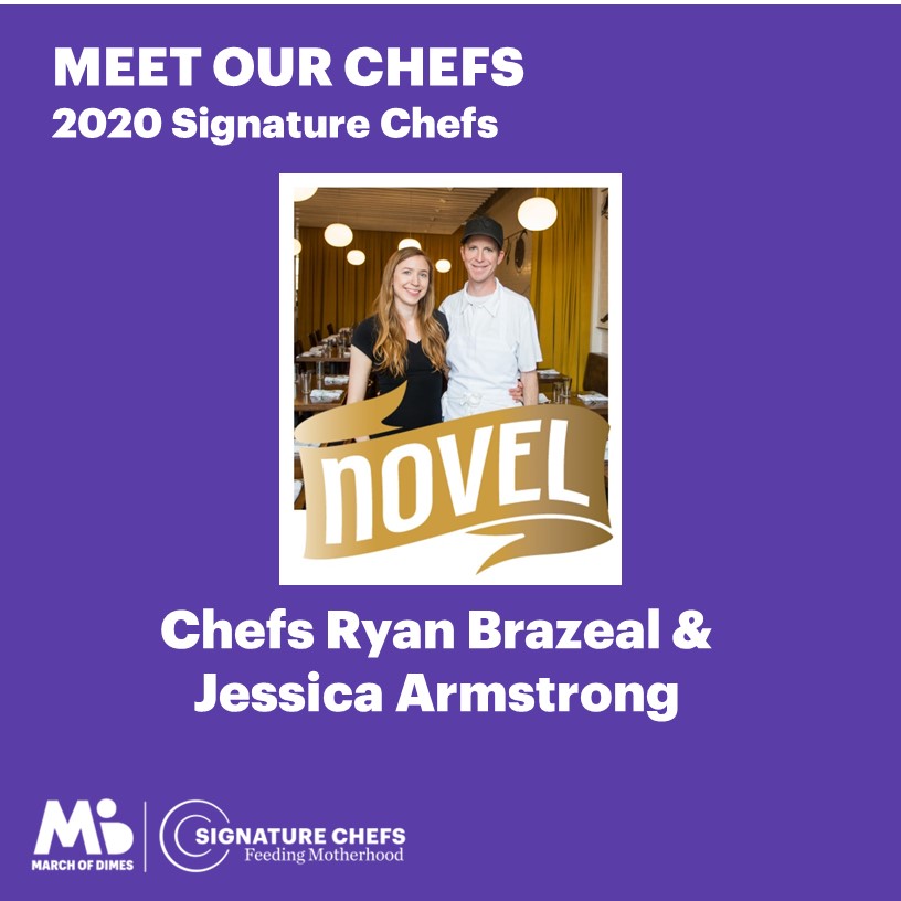 We're happy to welcome Chefs Ryan Brazeal &amp; Jessica Armstrong of Novel back as 2020 Signature Chefs for Family Night at the Drive-In. Join the fight to give every baby the best possible start and get your tickets to the event on October 18! bit.ly/36w1D2a