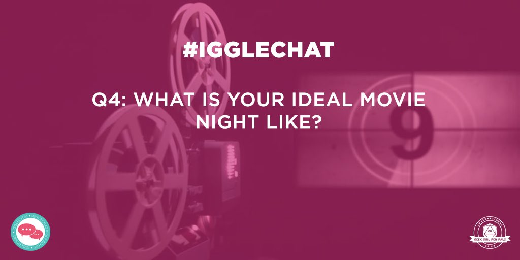 IggleFlicks's tweet photo. Q4: What is your ideal movie night like? @geekgirlpenpals #IggleChat https://t.co/VXsqIONHS0