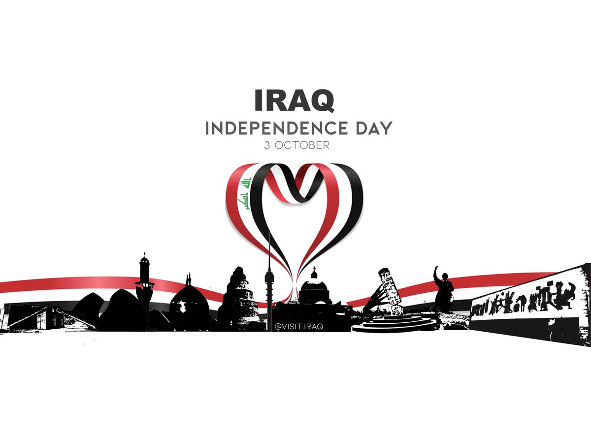 visit_iraq's tweet photo. #اليوم_الوطني_العراقي

 في يوم ١٠/٣ /١٩٣٢ تم اعلان استقلال العراق وانتهاء الانتداب البريطاني. 
كل عام والعراق بالف خير ❤️🇮🇶

Iraq's National Day celebrates and marks the independence of Iraq and the end of the British mandate on October 3rd 1932. 
Happy Independence Day Iraq 💚 https://t.co/6AY6pXV8zM