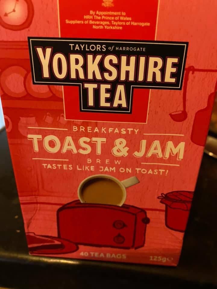 Enjoying my new tea,toast and jam xx