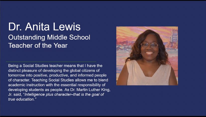BrownWarrens's tweet photo. CONGRATULATIONS to Dr. Anita Lewis @scrapteacher3 for winning @txsocialstudies Outstanding Middle School Teacher of the Year Award‼️You never cease to inspire me &amp; I’m so proud of you‼️Thank you for having a ❤️to 🔥 Ss. @ClearCreekISD @rsabo11228 #txcss2020 #powerofcommunity https://t.co/1WzgyYcqTH