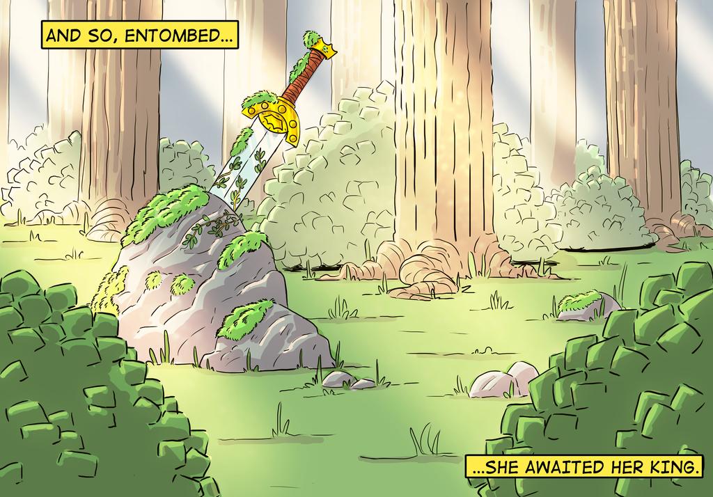 barcswow's tweet photo. This is my take on #excalibur for the #everbrawl over on #penciljack I used a font from #blambot called #digitalstrip and man it makes such a difference! Will have to buy one for my comic! #myths #kingarthur #drawingchallenge #entombed https://t.co/ocJ6hvvv1i