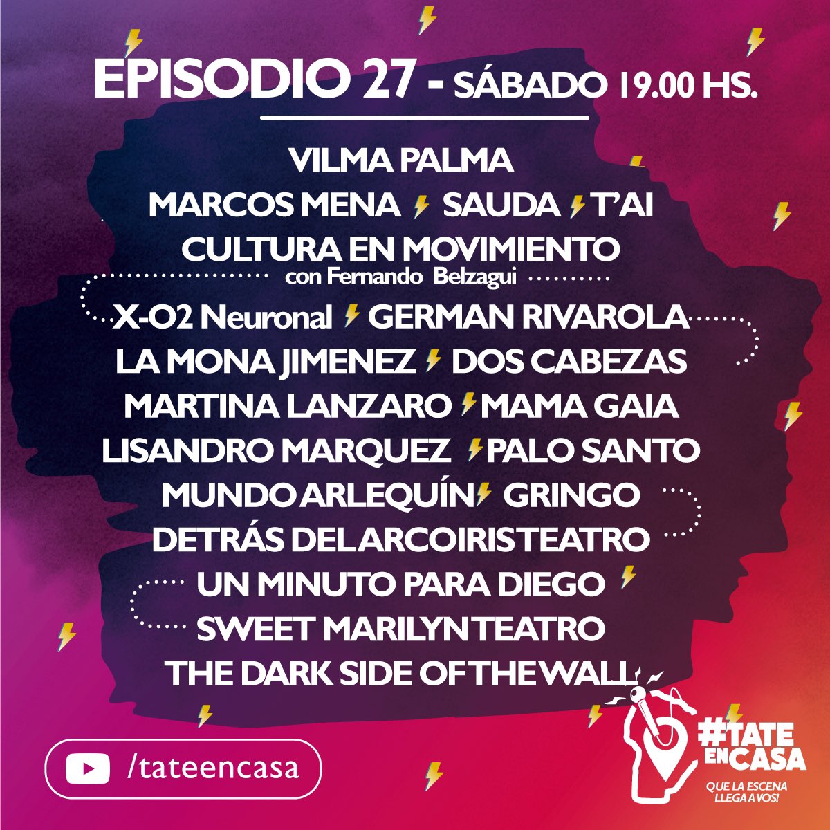 ¡Ya llega el #Episodio27! 
Hoy a las 19hs por <a href="/CanalShowSport/">CanalShowSport</a> , <a href="/canalccordoba/">Canal C Córdoba</a> y youtube.com/tateencasa
.
.
.
Mirá quienes formarán parte del veintisieteavo episodio: