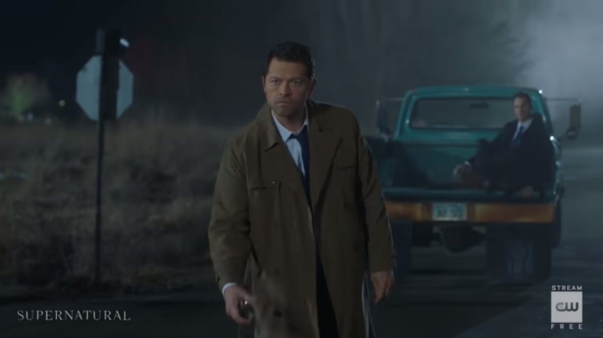 In the new promo we have Cas burying something. It's at a crossroad and we have Misha's photo from a while ago as if it was a deal.it looks photographed from another angle from the frame of one of the trailers, it's linked to a still from ep15x15 cause of Jack. #spnspoilers