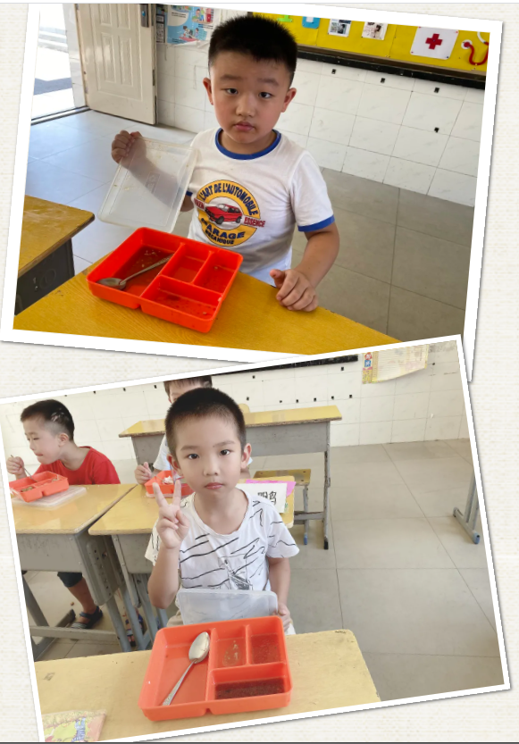Here are elementary school students at one school in southern China proving they cleaned their plates. They also have to send pics of their dinners at home each day to the school  https://mp.weixin.qq.com/s/WCMCKEbWAkTvIk8-F_DeSA