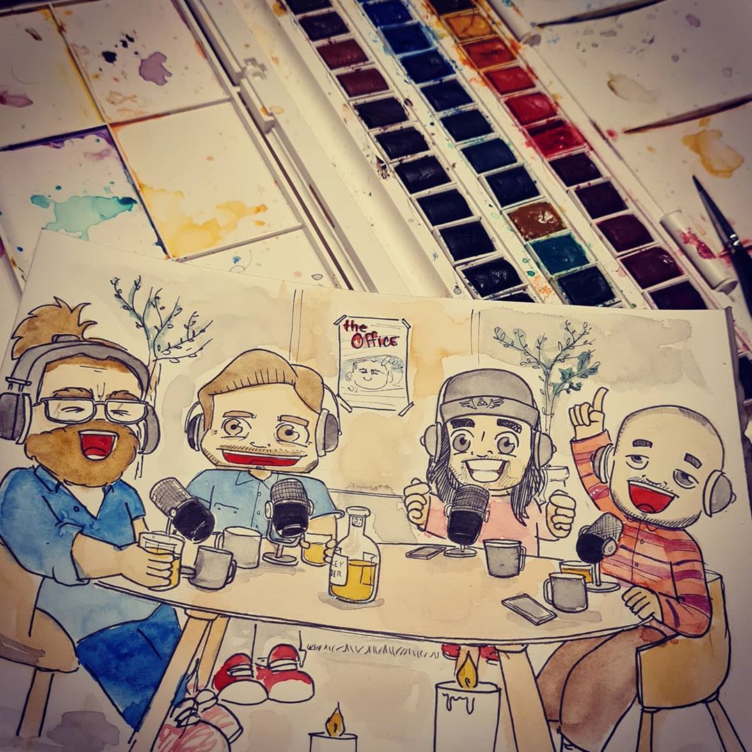 monpapa_fr's tweet photo. Petite aquarelle pour vous parler de la vidéo de @levraimcfly  et @Raphael_Carlier  sur la paternité. 
4 papas, du whisky et de la bienveillance.
J ai trouvé l idée cool
Bonne soirée ;)
#mcflyetcarlito #fanart #tableovale  #papa #youtube
Avec @mistermv  @Jirayalecochon https://t.co/2KV6TrCKen