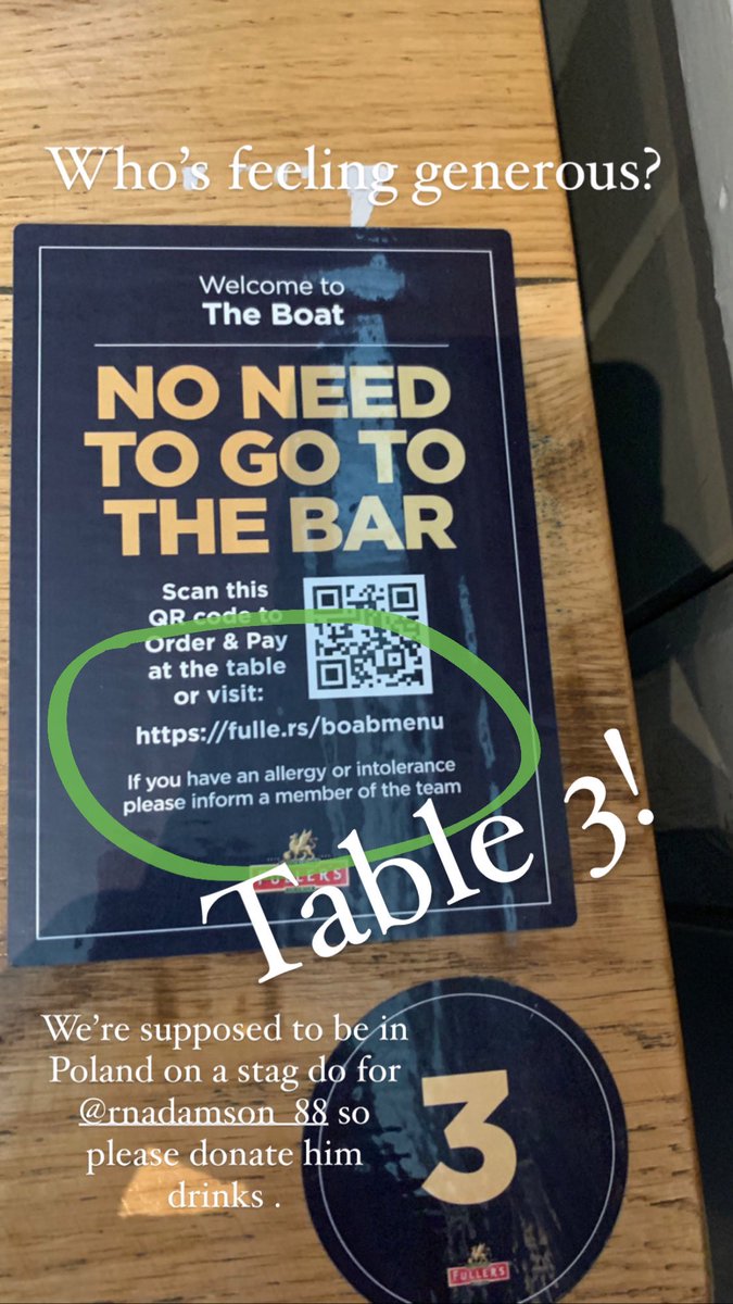 Who’s feeling generous?? Fulle.rs/boabmenu table 3!!