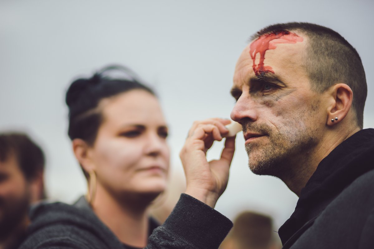 Wycombe89's tweet photo. We've been blown away by the support for FIRST DATE OF THE DEAD as it approaches its festival run. Here is a look behind the scenes at the creation of some our zombie makeup effects... https://t.co/ErpyQiheAP #FDotD https://t.co/lfYsnHvlkK