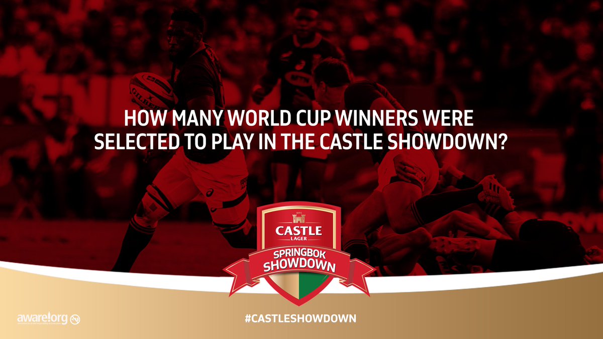 Only the most loyal of <a href="/Springboks/">Springboks</a> fans would know this 😄 How many World Cup winners were selected to play today? 🏉 #CastleShowdown #OneNationOneBeer