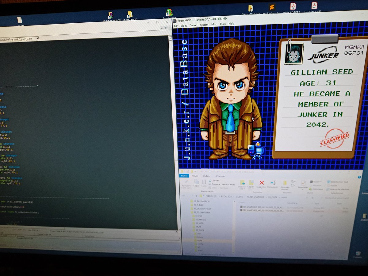 Fabio_16bits's tweet photo. Test de conversion de SD Snatcher (MSX2) sur #megadrive avec #Secondbasic Studio 3.
#Snatcher #homebrew #sega https://t.co/KZeianIaxV