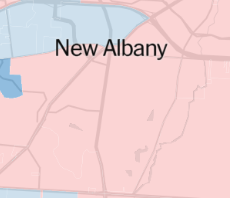 This is the map from 2016. The blue is misleading. It includes my neighborhood which is an outlier (less wealthy than the rest; more diverse) and schools/stores apartments which don't have many people. All that red includes the "wealthy neighborhoods" they plan to march through.