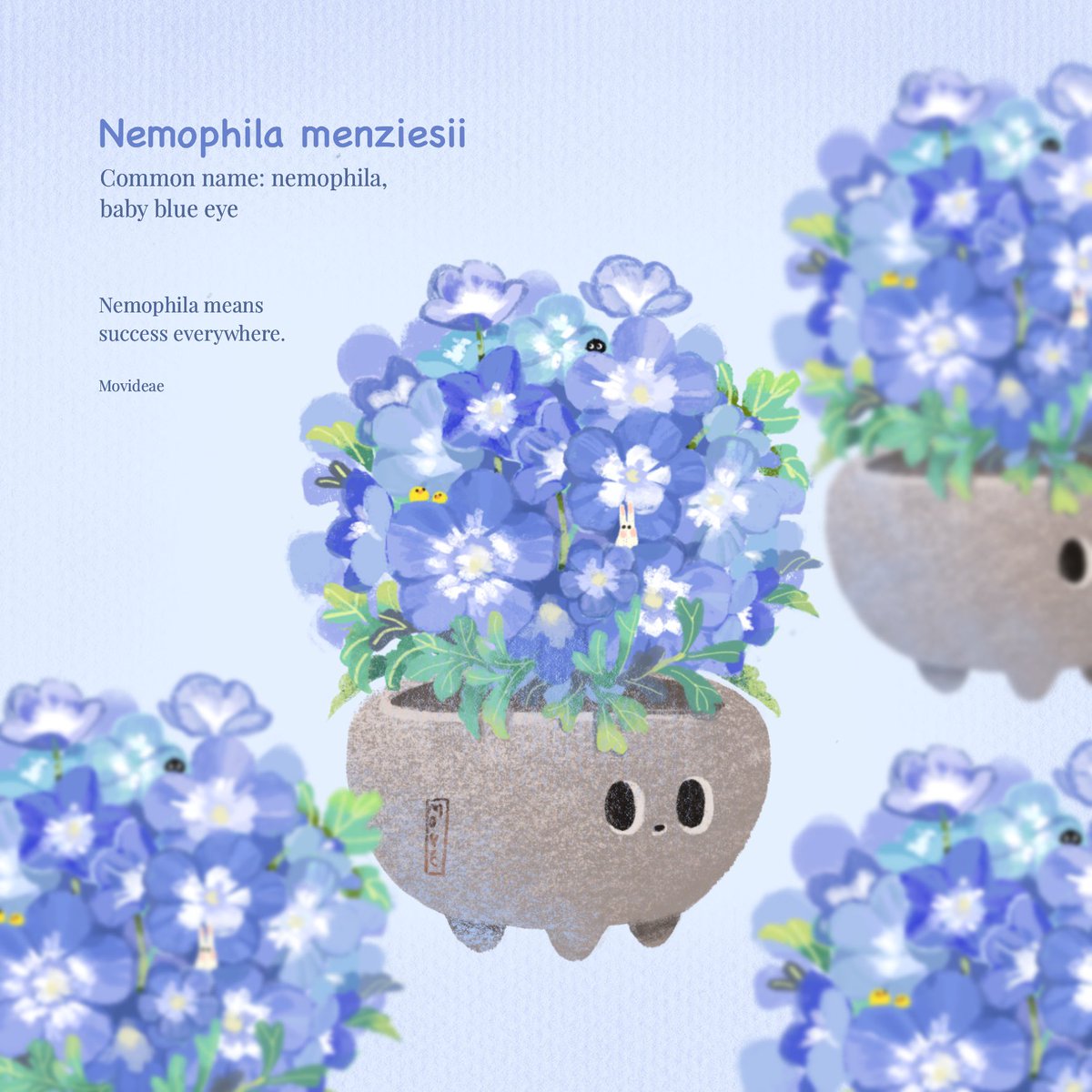 Movideae's tweet photo. Day 3 : Nemophila 

วันนี้ขอนำเหนออ เนโมฟิล่า ค่ะ 😆🌼 เป็นเจ้าน้องที่วาดไว้นานแล้วแต่ไม่เคยลงข้อมูล เขามีชื่อวิทยาศาสตร์ว่า Nemophila menziesii วงศ์ Boraginaceae มีถิ่นกำเนิดอยู่แถบอเมริกาภาคตะวันตก พบในแคนาดาและเม็กซิโกบ้าง 

#plantober 
#plantober2020 
#เจ้าอุ๋ยเล่าเรื่อง https://t.co/MuTRXzr5YQ