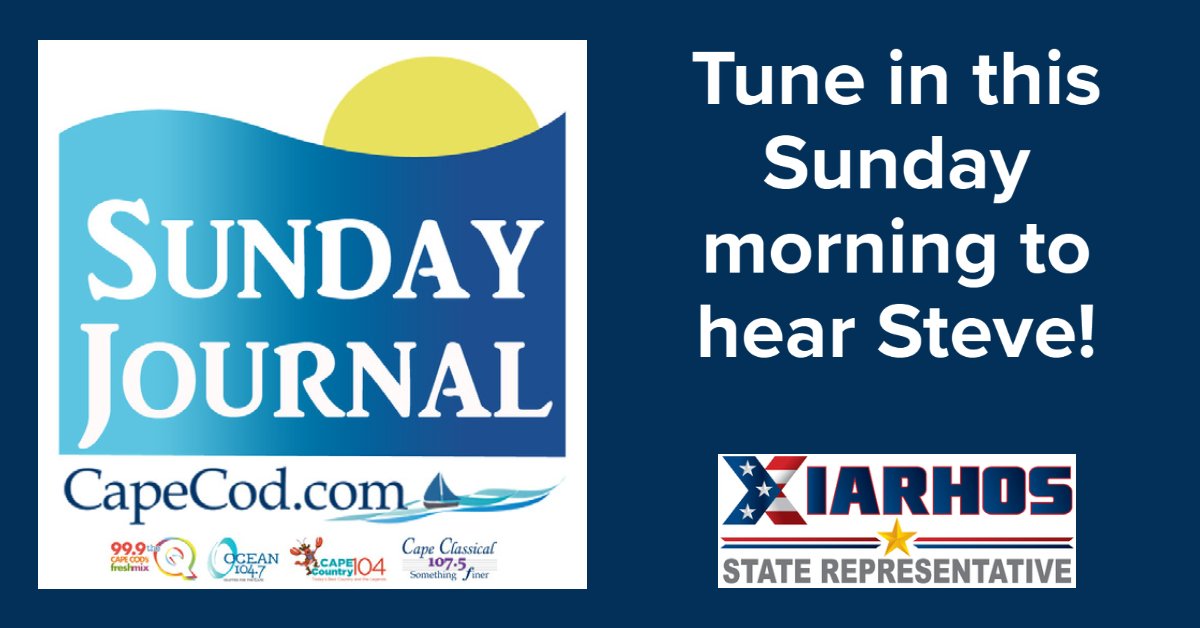 I recently recorded a guest segment for Cape Cod Broadcasting's "Sunday Journal" show. It will air tomorrow, October 4th at:

    -- 5am on Cape Country 104
    -- 6am on Cape Classical 107.5
    -- 7am on 99.9 the Q
    -- 8am on Ocean 104.7 

Thanks for your support! #mapoli
