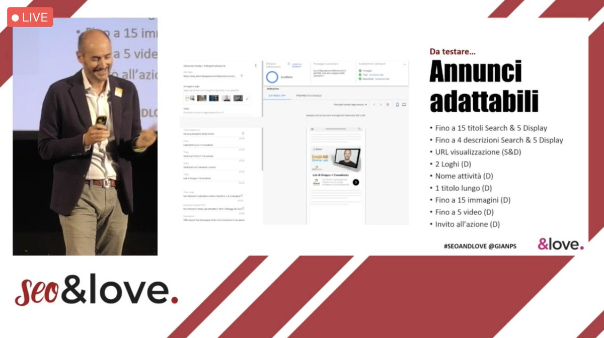 Founder di <a href="/adwexp/">ADworld Experience</a> uno degli eventi più importanti al mondo nel settore Pay Per Click.

Con noi oggi a <a href="/seoandloveit/">&Love</a> 2020 <a href="/Gianps/">Gianpaolo Lorusso</a> e #Google #Ads 

#SeoAndLove #seoandlove2020 #IUSVEsocialteam