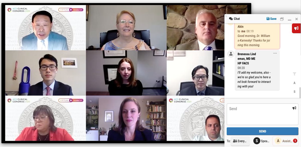 The #MedicalStudent Program at #ACSCC2020 is happening now! Members of the Committee on Medical Student Education are available LIVE via chat to answer questions as you attend the sessions. 

facs.org/clincon2020 
#MedStudentTwitter #MedEd #SurgEd #SurgTwitter <a href="/RASACS/">RAS-ACS</a>