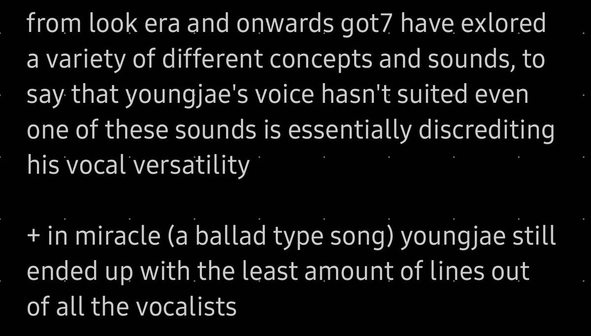 1. "the songs aren't suited for youngjae"