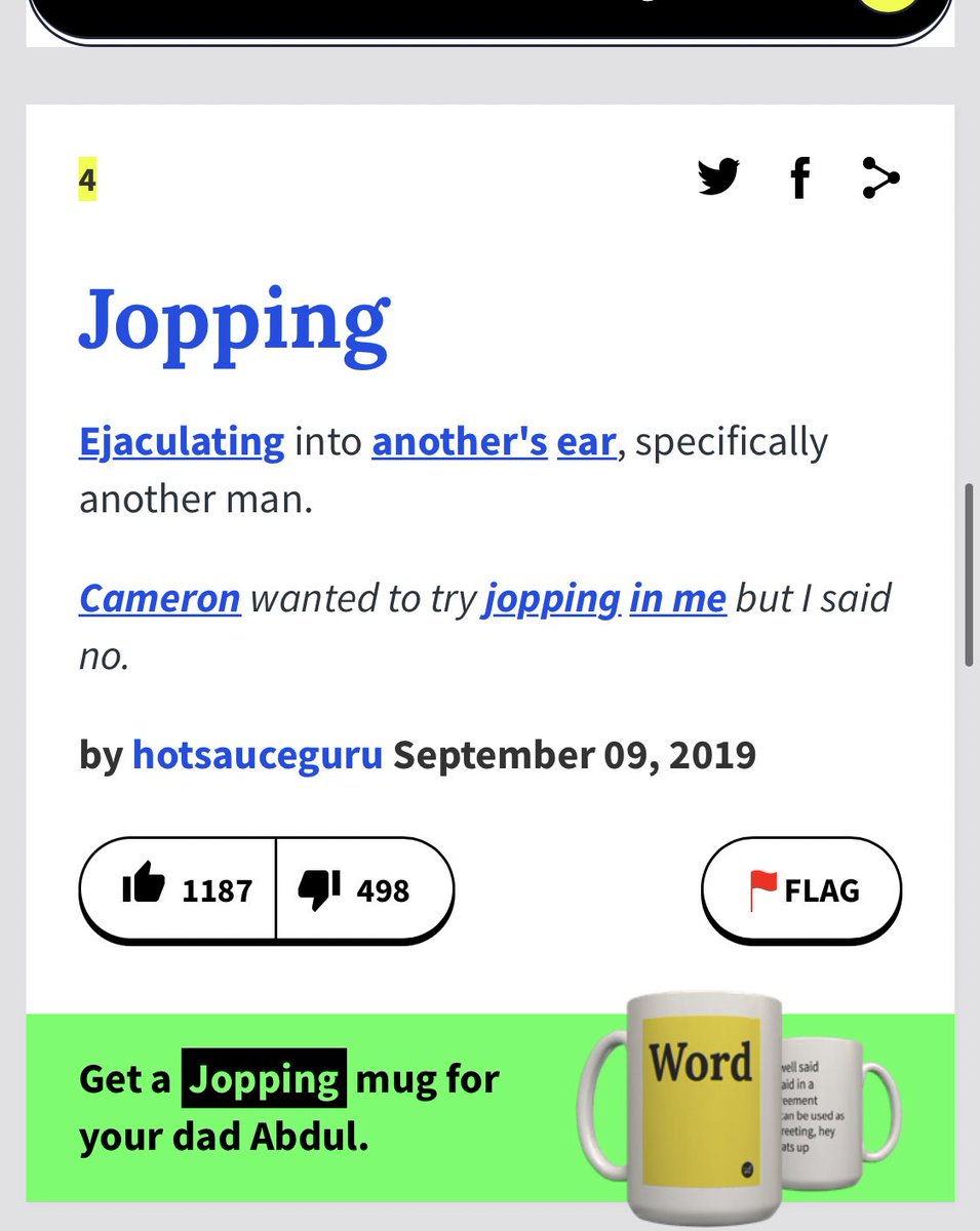 5. the urbandictionary definition of jopping ,, the way we tried to clean that up 