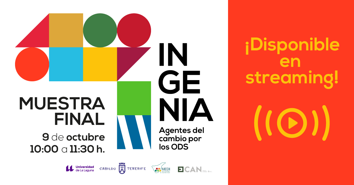 fg_ull's tweet photo. Esta pandemia nos ha enseñado que nuestra sociedad es frágil, pero juntos podemos lograr grandes cosas. Los proyectos de #INGENIAODS quieren mejorar nuestro entorno y sociedad. Deja que sus autores y autoras te presenten sus ideas el 9 de octubre a las 10 h.

¡No te lo pierdas! https://t.co/p4OtWBeqMs