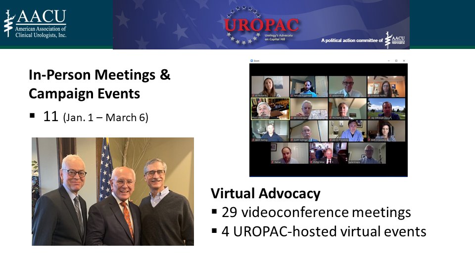 TheAACU's tweet photo. #UROPAC Chair Dr. Kevin Barlog notes increased engagement in-person and virtually in 2020. #AACUMeeting https://t.co/jydXItU6db