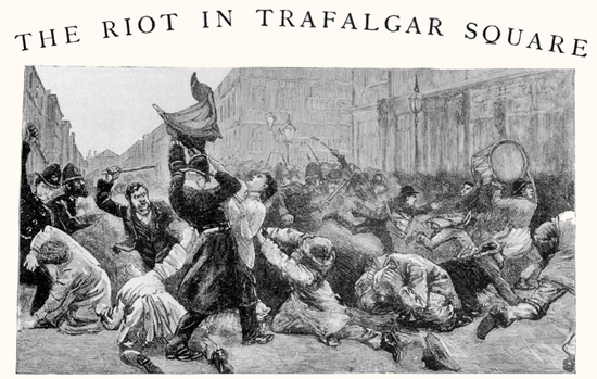The economic problems in Whitechapel were accompanied by a steady rise in social tensions. Between 1886 and 1889, frequent demonstrations led to police intervention and public unrest, such as Bloody Sunday (1887).