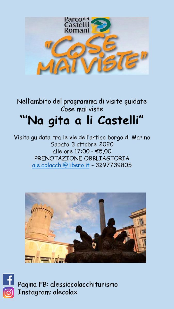 Visita al borgo di Marino, nell'ambito del programma #cosemaiviste del <a href="/ParcoCastelli/">ParcoCastelliRomani</a>
