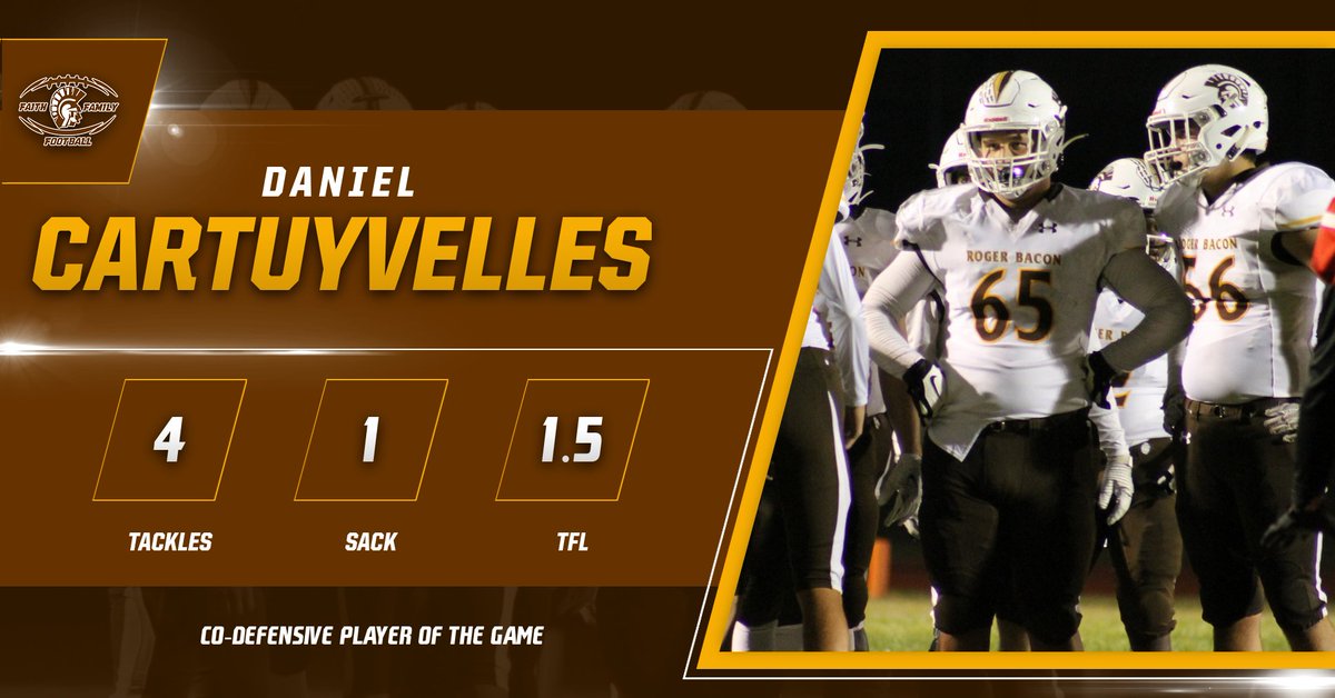 #PrimetimePerformance from last night's W!

Daniel Cartuyvelles '21 earns Co-DPOG after a monster game in the trenches. Daniel recorded his team leading 5th sack of the season! #HailSpartans