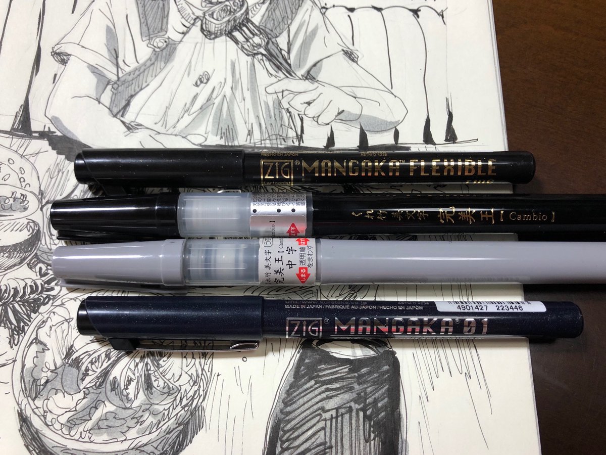 manuhamu's tweet image. 「分厚い」
#Inktober #inktoder2020 #kuretake #Kuretake_Inktober