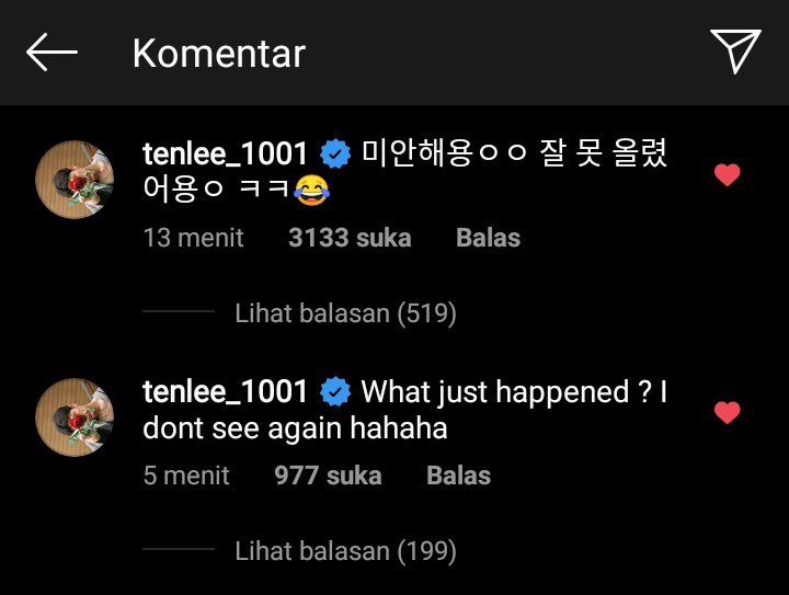 24. when ten accidentally posted a screenshot of a fan’s tweet about him that had nine likes onto instagram