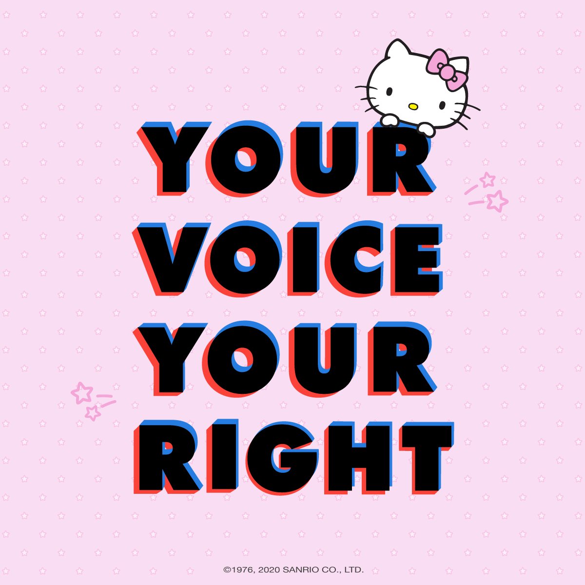 Your vote counts 💌 Make sure you (and your friends) are registered to vote online at vote.gov 💕⁠
⁠
Want to look the part? The new Hello Kitty Vote collection is available in customizable colors! Shop now: amzn.to/3iwdBLI
