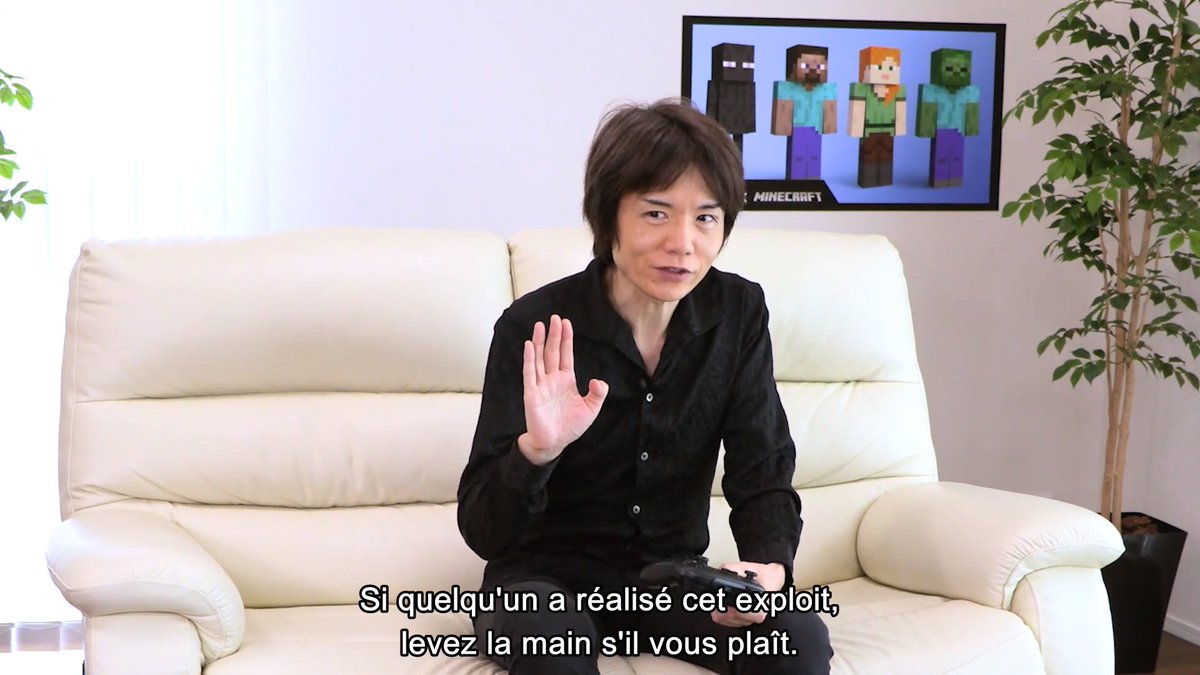 NintendoActu's tweet photo. M. Sakurai lance le défi : remporter tous les combats d'Esprits... sans en équiper ! #SmashBros #Minecraft #NintendoSwitch https://t.co/UNYDFK7cto