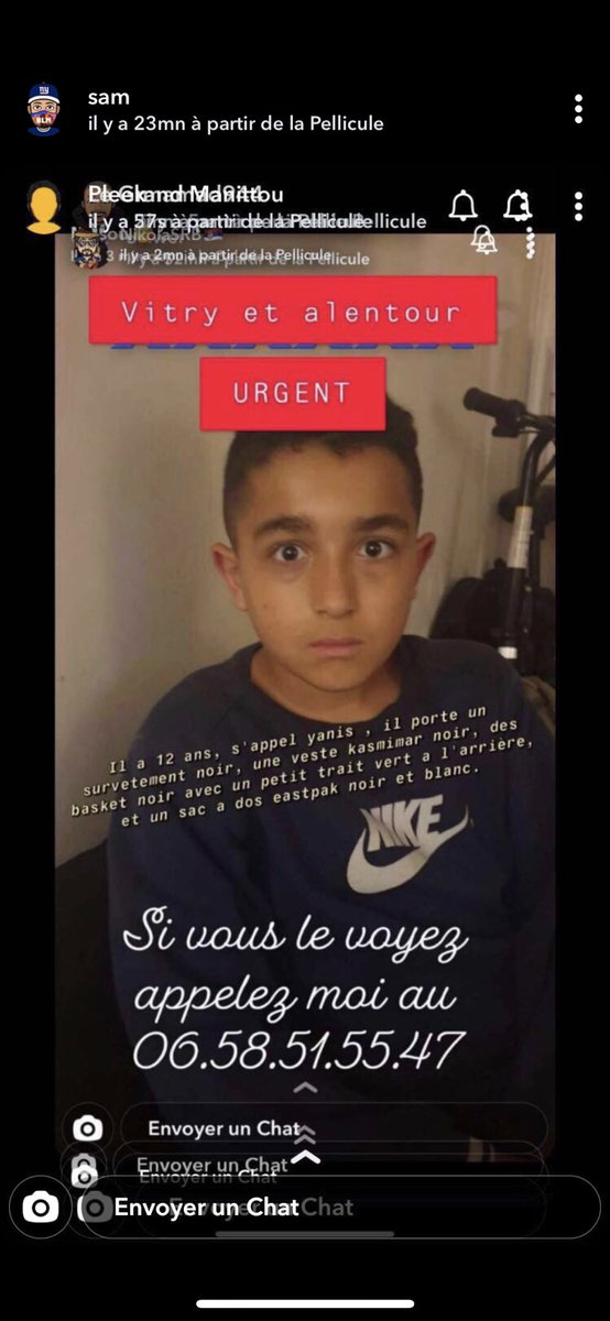 DisparitionDSP's tweet photo. DISPARITION 94

Yanis âgé de 12 ans a disparu. Il porte un survêtement de couleur noir, avec une veste de couleur noir (Kasmimar) avec des baskets noires e sur le chaussure y’a un trait vert et à l’arrière ainsi qu’un sac à dos eastpak noir et blanc 

RT APPRÉCIÉ ⚡ https://t.co/BMKh0fXlUu
