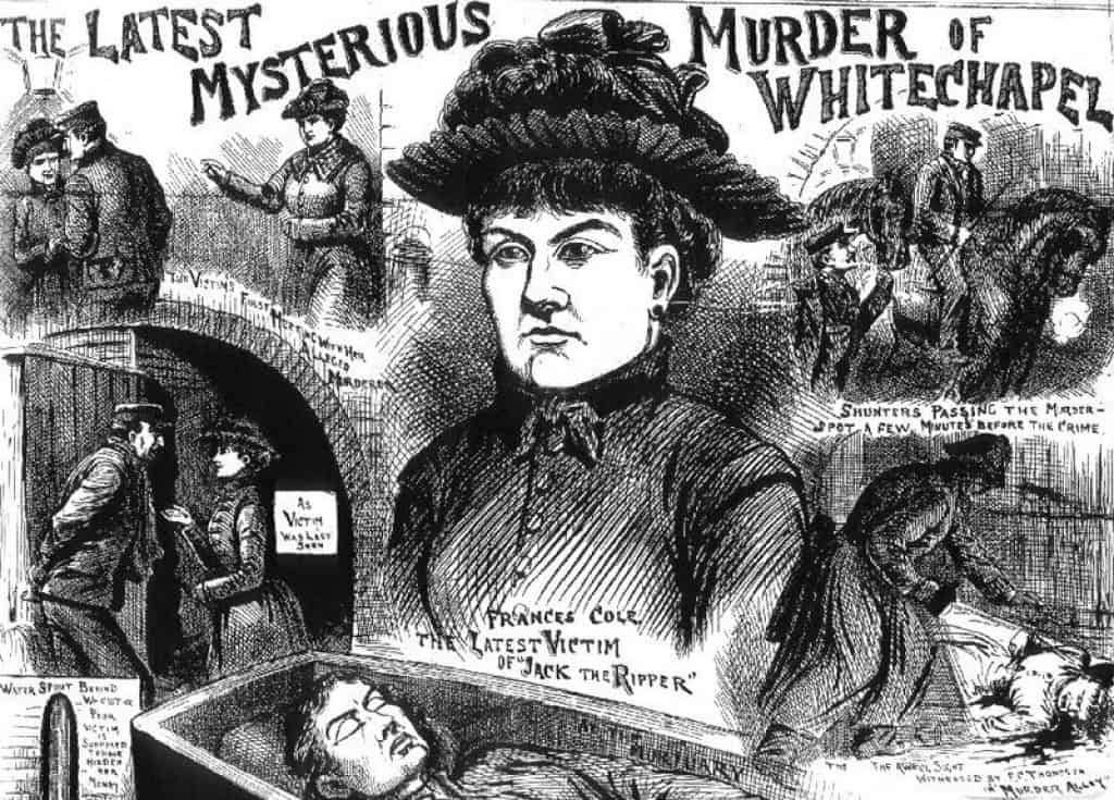 At 2:15 a.m. on 13 February 1891, PC Ernest Thompson discovered a 25-year-old prostitute named Frances Coles lying beneath a railway arch at Swallow Gardens, Whitechapel.