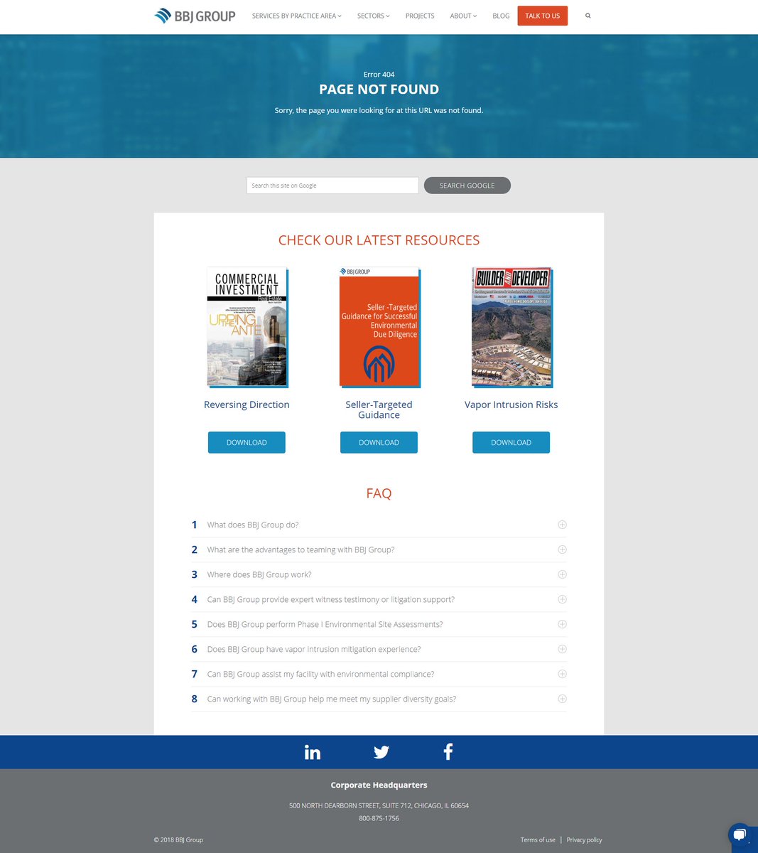 Using a non-standard #HubSpot 404 Page to provide an engaging experience- Help your visitors find what they’re actually looking for as BBJ Group has done by using the page to provide links to some of your most valuable resources. hubs.ly/H0xnCf_0 #task  #inspiration