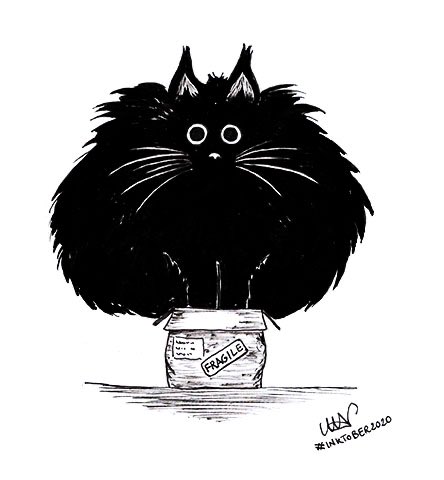 Third day of #Inktober - I’m not #bulky, I’m #fluffy, shut up.

#inktober2020day3 #inktober2020 #InkDrawing #catinabox #Caturday #CatsOfTwitter #drawingchallenge