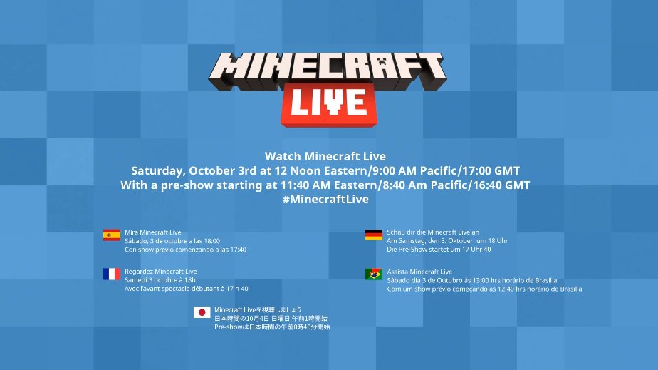 SaziumR's tweet image. #MinecraftLive の待機画面となりました。現在YouTubeでは11万人以上が閲覧しています。まもなくプレショーが始まります。

youtu.be/DWZIfsaIgtE