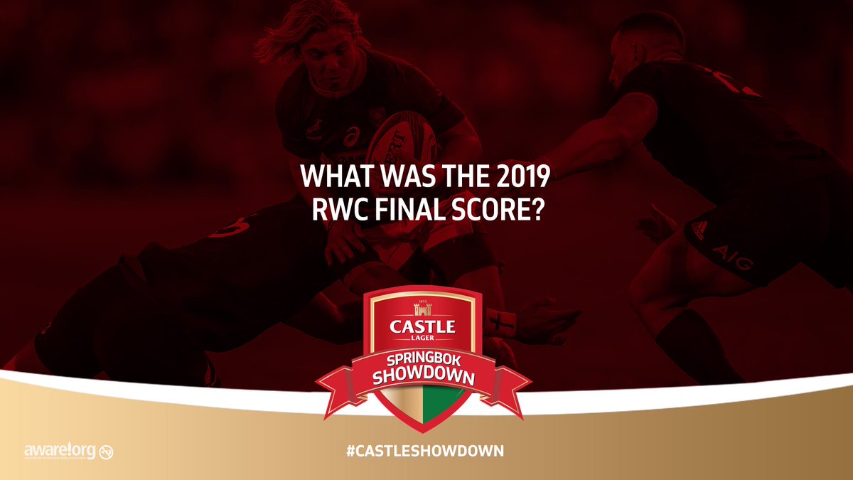 Mzansi, do you remember when the <a href="/Springboks/">Springboks</a> won the 2019 Rugby World Cup? 😄🇿🇦
 
What was the final score in the World Cup final between South Africa and England? 🏉 #CastleShowdown #OneNationOneBeer