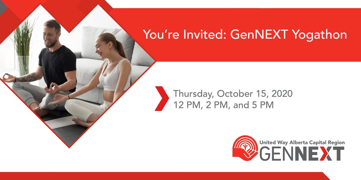 myunitedway's tweet photo. Our #GenNextYEG Committee is excited to invite you to participate in a virtual Yogathon. Join any of the three yoga sessions by yourself, with your friends and family, or with your colleagues! Door prizes available. Reserve your spot today: https://t.co/77oDW6DItA 
#dolocalgood https://t.co/vWTomUk9mp