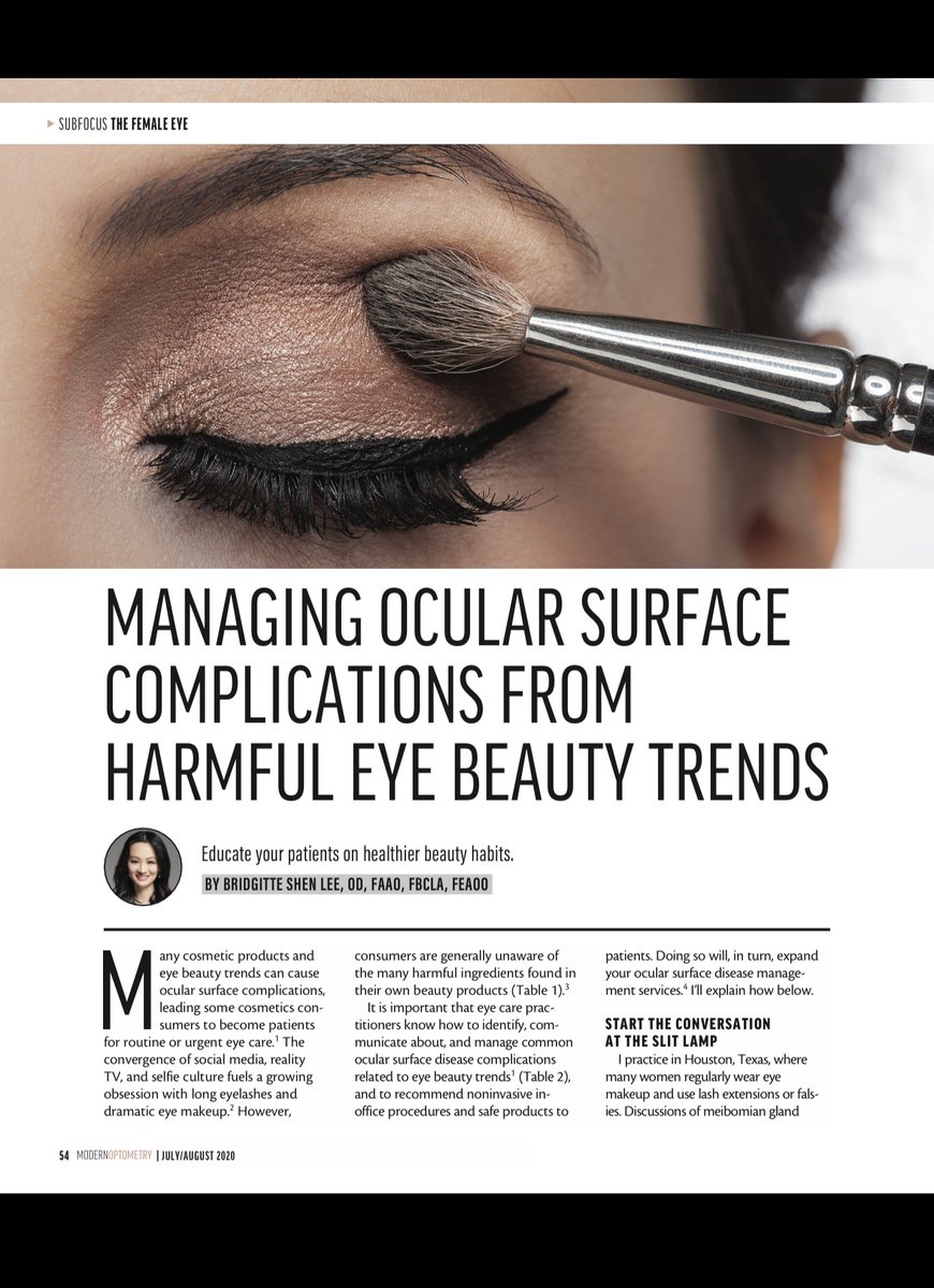 Looking forward to co-teaching this course
<a href="/DrBridgitte/">Bridgitte Shen Lee</a> <a href="/dryeyediva/">Leslie E. O’Dell OD FAAO</a>

academymeeting.org/optometry-meet…

1. Identify complications from #lashextensions #cosmetics ingredients &amp; applications
2. Manage #dryeye #demodex #blepharitis #OcularRosacea

<a href="/aaopt/">American Academy of Optometry</a> #AAOptometry #optometry #TFOSDEWSII