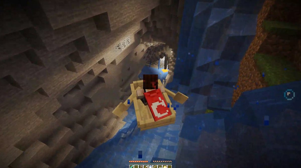 Whomsky's tweet image. New cave generation! Local water levels that don't depend on the sea level! Underground lakes! Natural waterfalls! #CaveUpdate #Minecraft #MinecraftLive