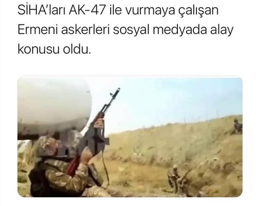 Kemolokko0's tweet photo. @kurantalebesi75 Ermeni askerinin sihaya ak47 ile sıktı videosu linkte  https://t.co/qCGEIH1TpI https://t.co/u9T5lYliCL
