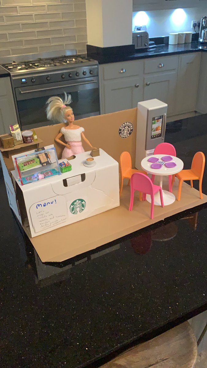 Carnubarnagra's tweet photo. My daughter dreaming of a @Starbucks !!! Blue Peter eat your heart out! https://t.co/lVPtGhlwyN