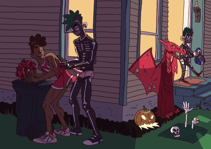 Trick or treat, but you forget about your little brother... #NSFW #gaycomic https://t.co/mYL8oCT3gR