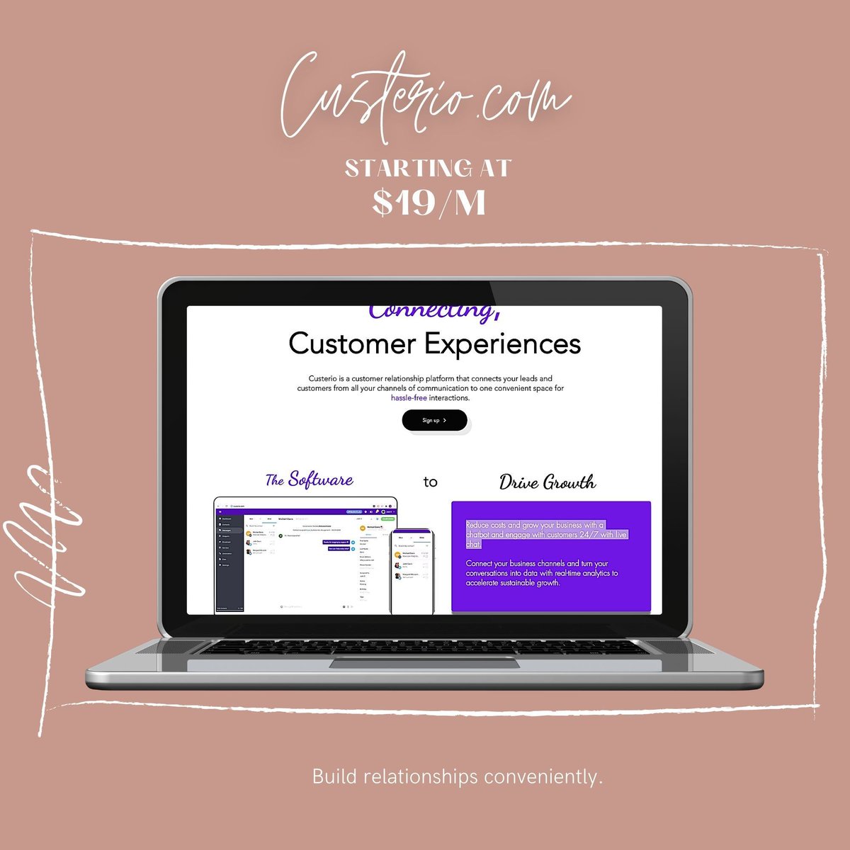 CusterioHQ's tweet photo. Our aim is to contribute to the growth of your business through hassle-free interactions and convenient connections. Elevate your business with our one stop solution 👊😉https://t.co/4M8U4ZDI1K

Starting at $19/m 🙌

#Growyourbusiness
#Stayconnected
#OneChannel
#OneCommunity https://t.co/L4pusFpcr2