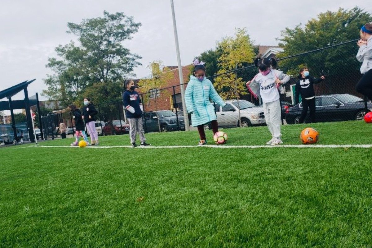 Happy Sport for Good Day! We are celebrating with our Fall Day of Play where girls are trying new yoga poses and practicing their soccer skills. What are you doing to stay active and #keepmoving today?? #sportforgoodchi @Degree @Laureus_USA