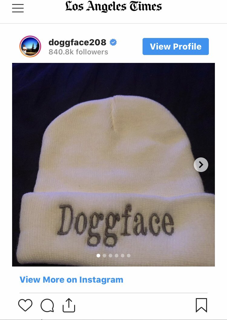 Before Apodaca AKA Doggface went viral, he had a side hustle. He spent $1,000 of his tax money on an embroidery machine — and learned how to use it — to make beanies to sell.