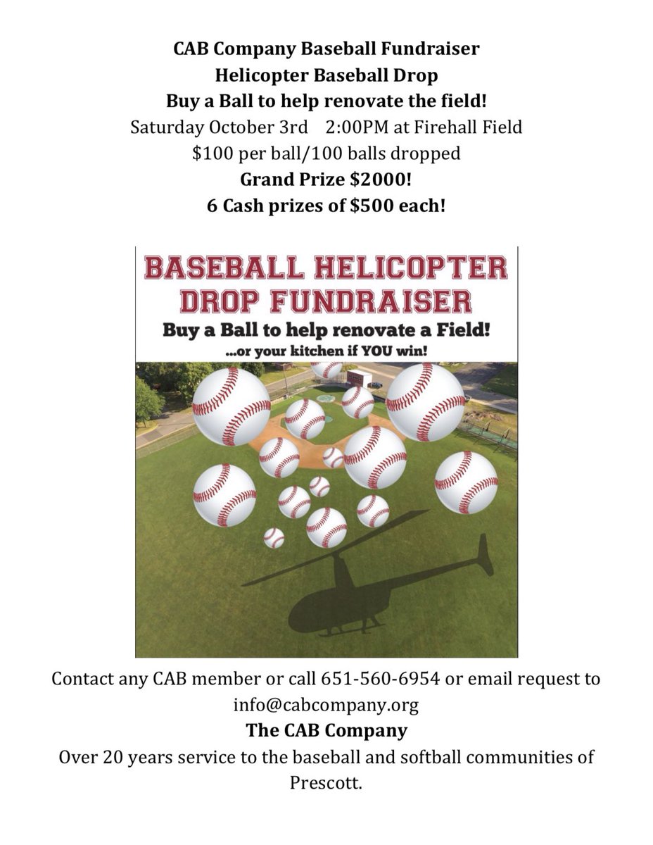 PiratesPrescott's tweet photo. Helicopter ball drop is TODAY! See you all at Firehall Field at 2PM https://t.co/RgBWkU8Oin