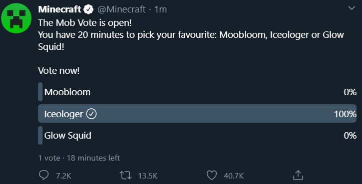 BoCoFan5702's tweet photo. @Minecraft the only correct answer https://t.co/8EJdE6JhGP