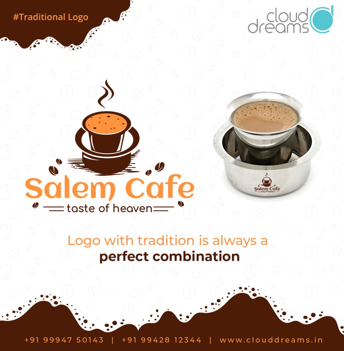 CloudDreams11's tweet photo. By staying true to your product and it's core function Cloud Dreams' designers create logo designs that do justice to your brand. 
To get your dream design in reality please do visit our brand tenders @https://clouddreams.in
#creativelogodesign #salemcafe #cafe #traditionallogo https://t.co/PRQxoegJRG